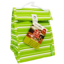 Lunch Tote with Green Stripe Pattern