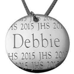Graduate's Personalized Name and Year Silver-Plated Pendant