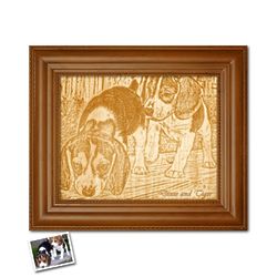 8x10 Framed Laser Wood Engraving from Photo