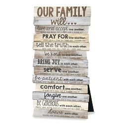 Our Family Simple Messages Word Plaque