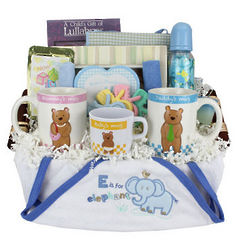 Mom, Dad, and Baby Gift Basket
