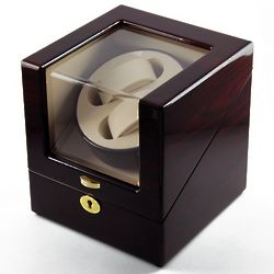 Contemporary Rosewood Single Rotor Dual Watch Winder