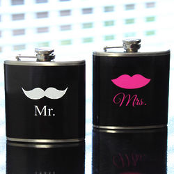 Mr. and Mrs. Flask Set