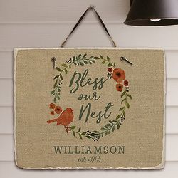 Personalized Bless Our Nest Slate Plaque