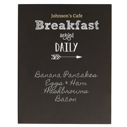 Personalized Breakfast Menu Chalkboard