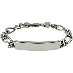 Stainless Steel Figaro Link ID Bracelet