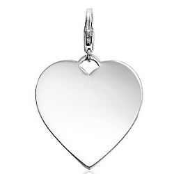 Heart Tag Charm in Sterling Silver