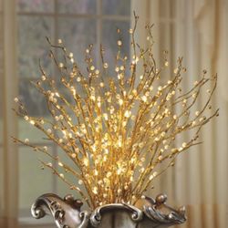 Gold and Ivory Lighted Arrangement