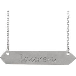 Personalized Sterling Silver Geometric Bar Necklace
