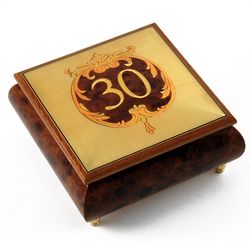 Handcrafted 30 Note Happy 30th Musical Jewelry Box