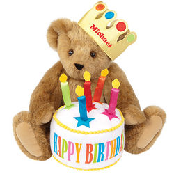 15" Happy Birthday Bear with Cake
