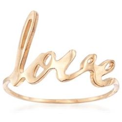 14kt Gold Love Tattoo Ring