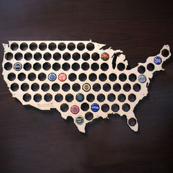 Beer Cap Map of USA Bar Sign