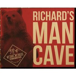 My Cave My Rules Personalized Man Cave Sign with Bear