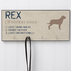 Definition of My Dog Personalized Leash Hanger