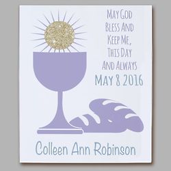 First Communion Eucharist Personalized 16x20 Wall Canvas