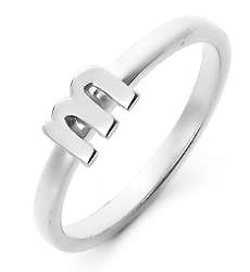 Personalized Stackable Silver Initial Ring