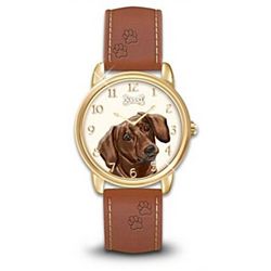 Loyal Companion Dog Themed Watch with Leather Band