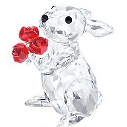 Swarovski Crystal Rabbit with Roses Figurine