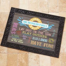 Summer Rules Personalized Doormat