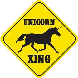 Unicorn Crossing Aluminum Sign