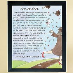 Graduate's Personalized Hats Off Framed Art Print