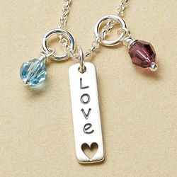 Couple's Birthstone Love Necklace