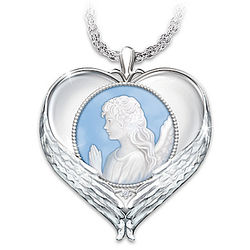 Forever in My Heart Angel Cameo Pendant with Diamond