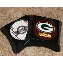 Packers or Brewers Two Coaster Buddy Set