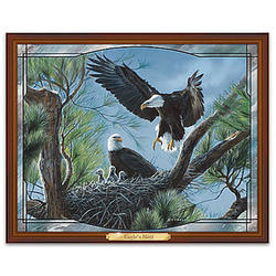 Eagle Nest Light Up Stained Glass Wall Decor
