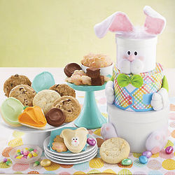 Easter Bunny Cookies and Treats Gift Tower