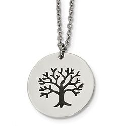 2-Sided Family Tree Stainless Steel Pendant