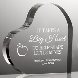 Personalized Acrylic Heart Shaped Plaque for Teacher
