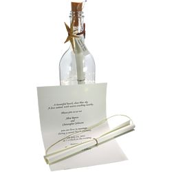 Message in a Bottle Lights and Starfish Wedding Invitation