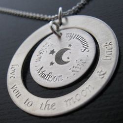 Personalized Love You to the Moon and Back Silver Necklace