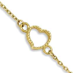 Gold Textured Heart Anklet
