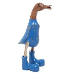 Blue Duck Squawks Wood Sculpture