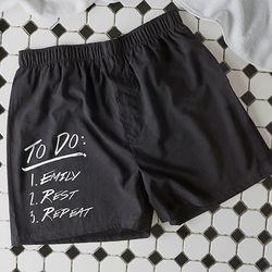 Men's Personalized To Do List Boxer Shorts in Black
