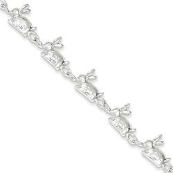 Sterling Silver Rabbit Chain Bracelet