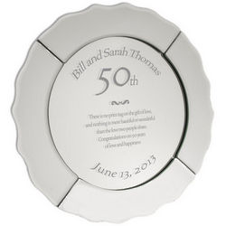 Personalized 50th Anniversary Mirrored Plate