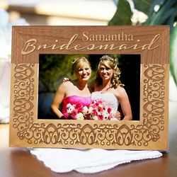 Engraved Bridal Party Wood Picture Frame