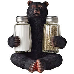 Resin Bear with Salt and Pepper Shakers