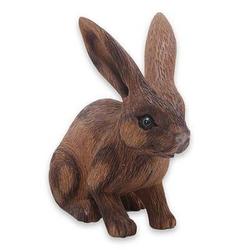 Long Haired Ginger Rabbit Wood Sculpture