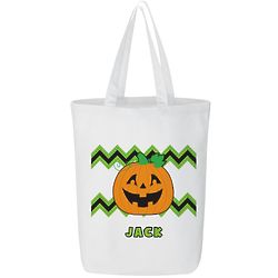 Personalized Fiendish Halloween Pumpkin Treat Bag