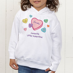 Toddler's Personalized Little Valentine Hooded Sweatshirt