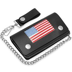 American Flag Biker Wallet with Chain