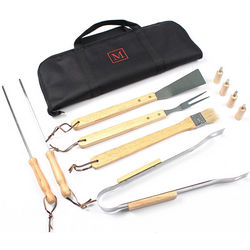11-Piece BBQ Tool Set with Monogrammed Cover