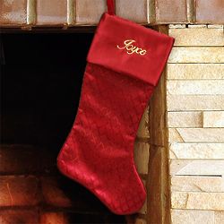 Personalized Red Sequined Diamond Christmas Stocking