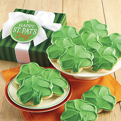 12 St Patricks Day Frosted Cutout Cookies Gift Box