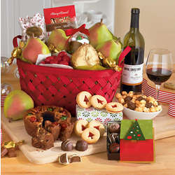 Christmas Gift Basket Classic with Wine